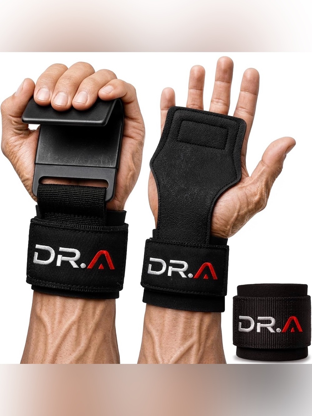 3-in-1 Weight Lifting Straps, Hooks & Wrist Wraps – Pair | Brand New